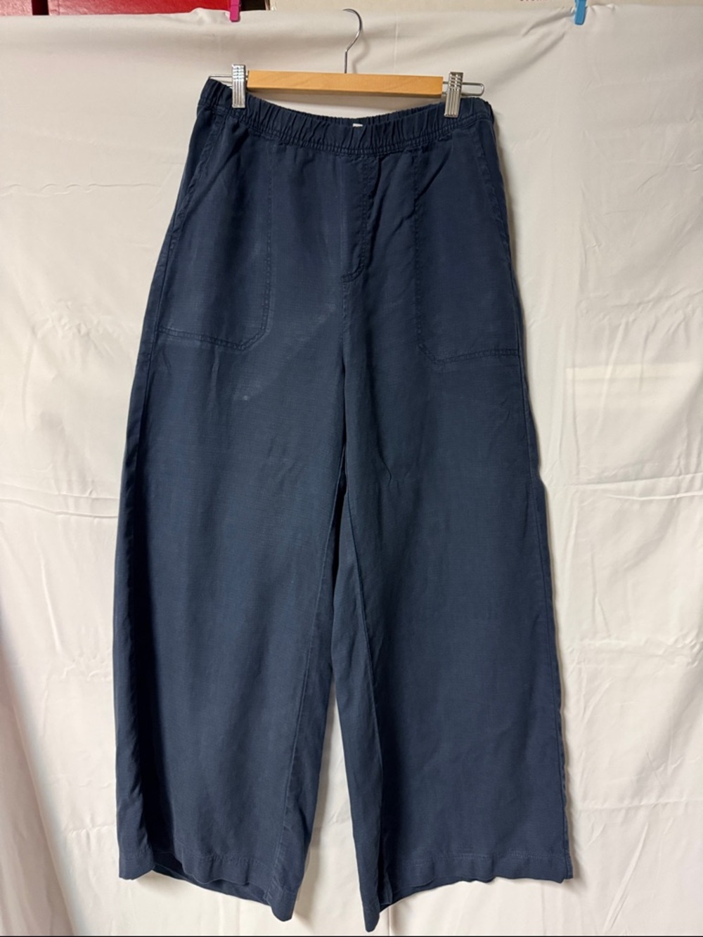 Splendid Wide Leg Navy Linen Blend Pants